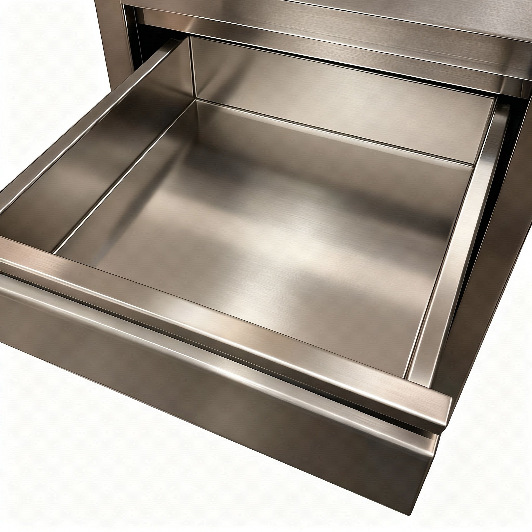 RVS Ladekast 3 lades met opstaande rand - 60x60cm