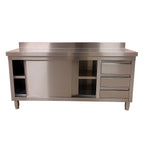 Premium RVS werkkast met schuifdeur, lades en spatrand